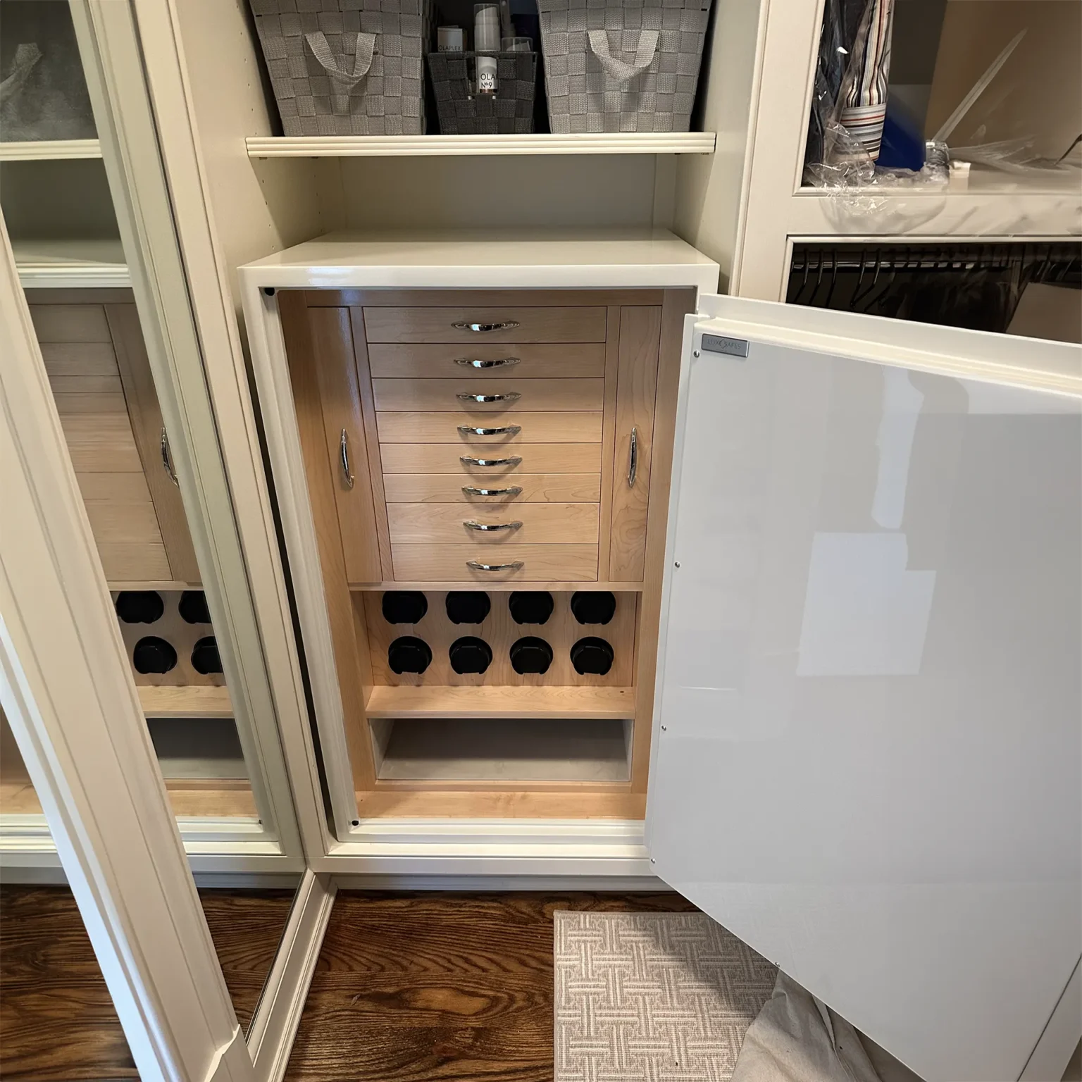 Luxurious home interior featuring a bespoke safe that complements the overall aesthetic.